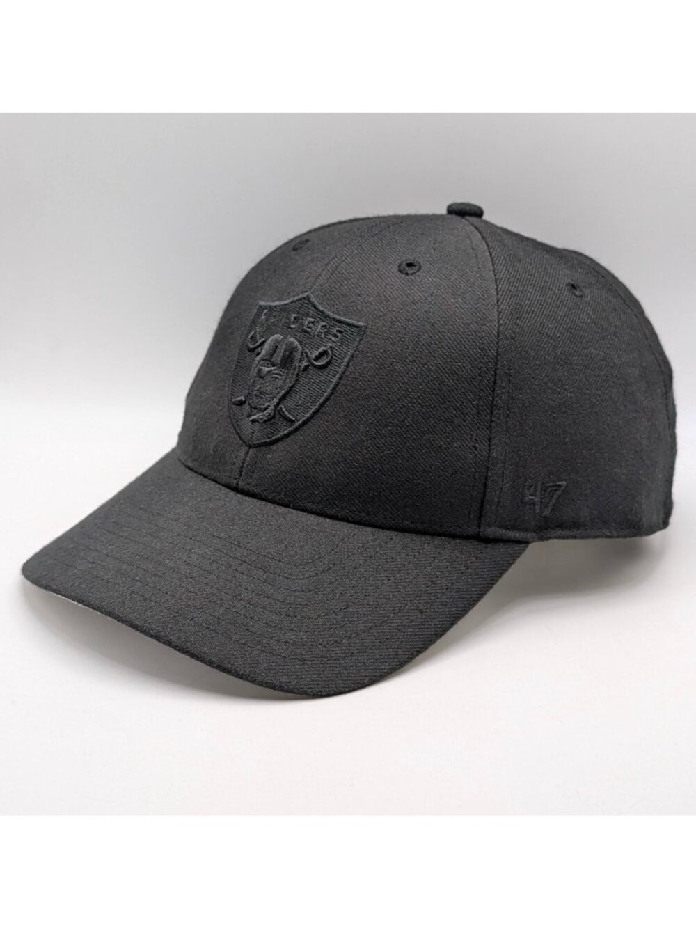 Las Vegas Raiders '47 Brand All Black Adjustable Strap Back Hat Cap Unisex Solid
